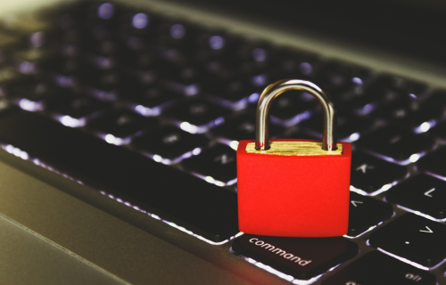 Padlock on a keyboard
