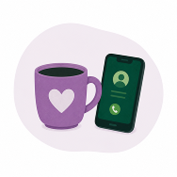 Coffee mug and mobile phone - Elmbridge 