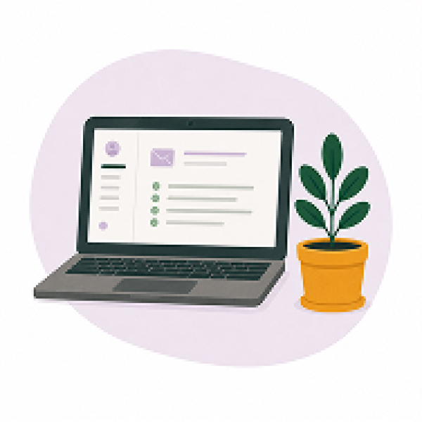 Laptop and plant - Elmbridge